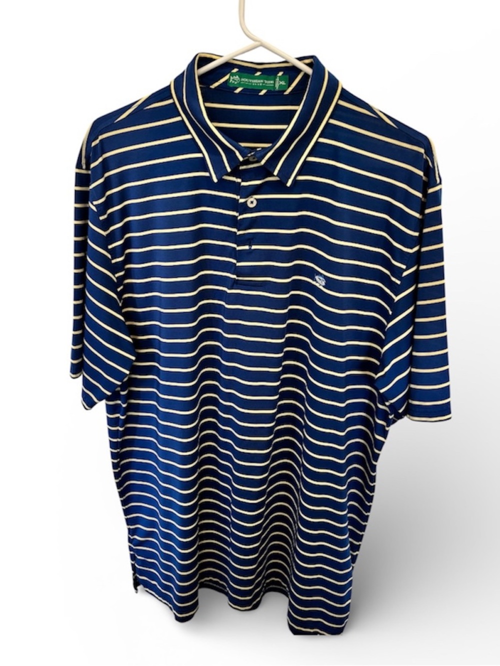 Southern Tide Blue and White Striped Polo